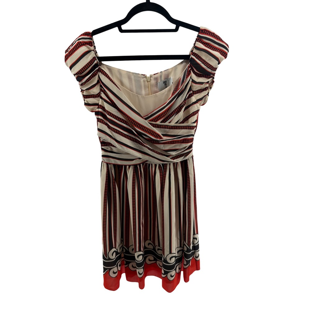 Anna Sui for Target 20th Anniversary XS Dress Red Black Striped Cap Sleeve